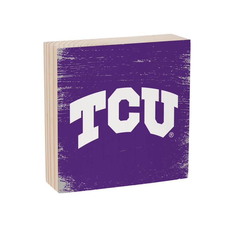 Texas Christian University Wooden Tabletop Mantel Shelf Sign
