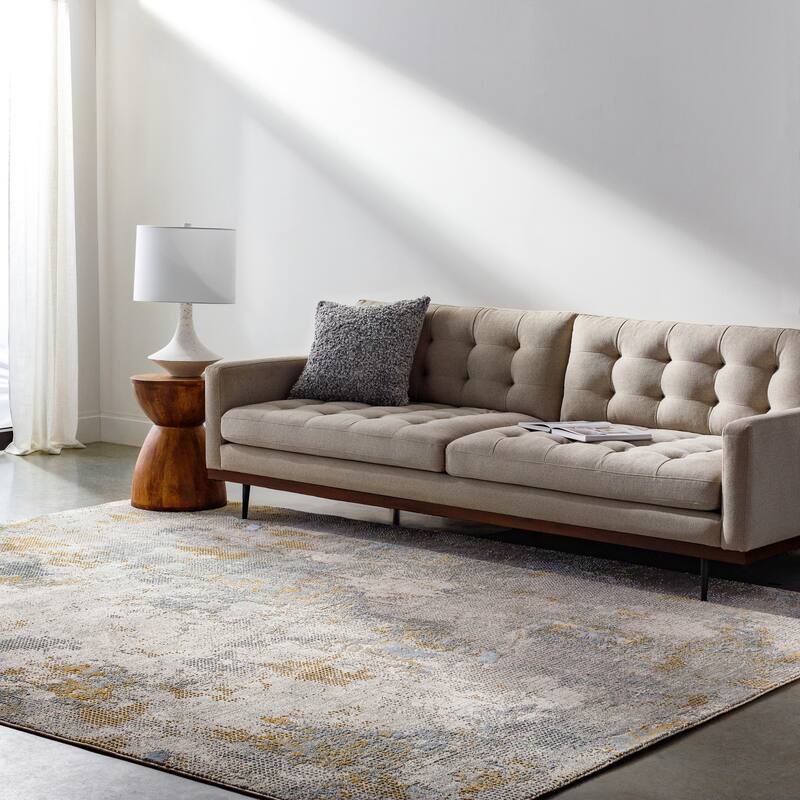 Artistic Weavers Dresden Distressed Abstract Area Rug - 6' 7" x 9' 6" - Medium Gray