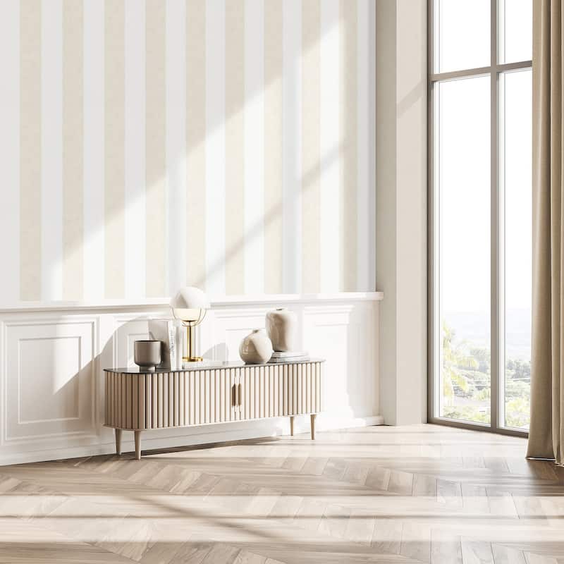 Galerie Wallcoverings Flora Thick Stripes Vinyl on Non-woven Matte Wallpaper Roll
