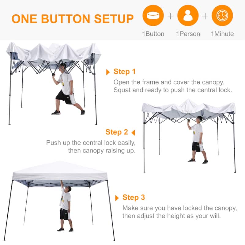 ABCCANOPY Stable Pop up Outdoor Canopy Tent with Sun Wall