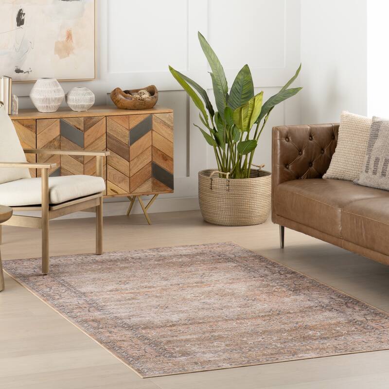 Nuloom Rania SplashGuard Medallion Machine Washable Area Rug