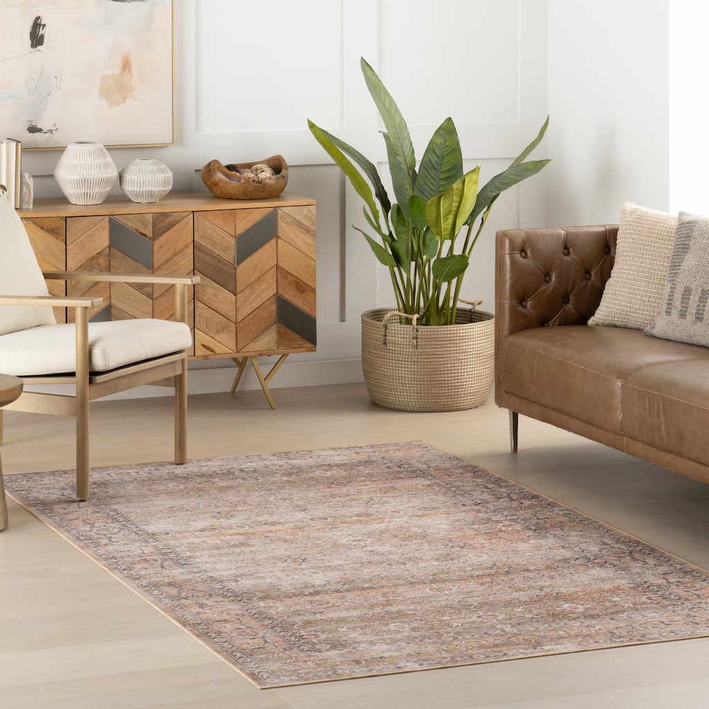 Nuloom Rania SplashGuard Medallion Machine Washable Area Rug