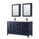 preview thumbnail 28 of 71, Daria 60 Inch Double Vanity, Cultured Marble Top, Medicine Cabinets Dark Blue, Black Trim, Carrara Cultured Marble Top