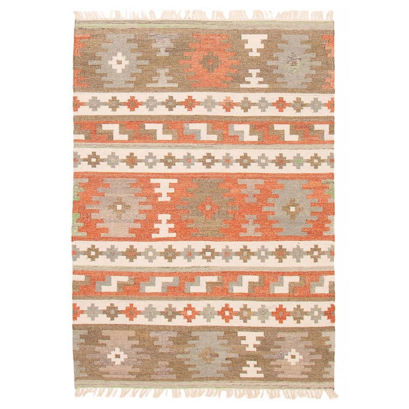 Ankara FW Copper Kilim 5'3" x 7'7" - 5'3 x 7'7 - Dark Copper - 5'3 x 7'7