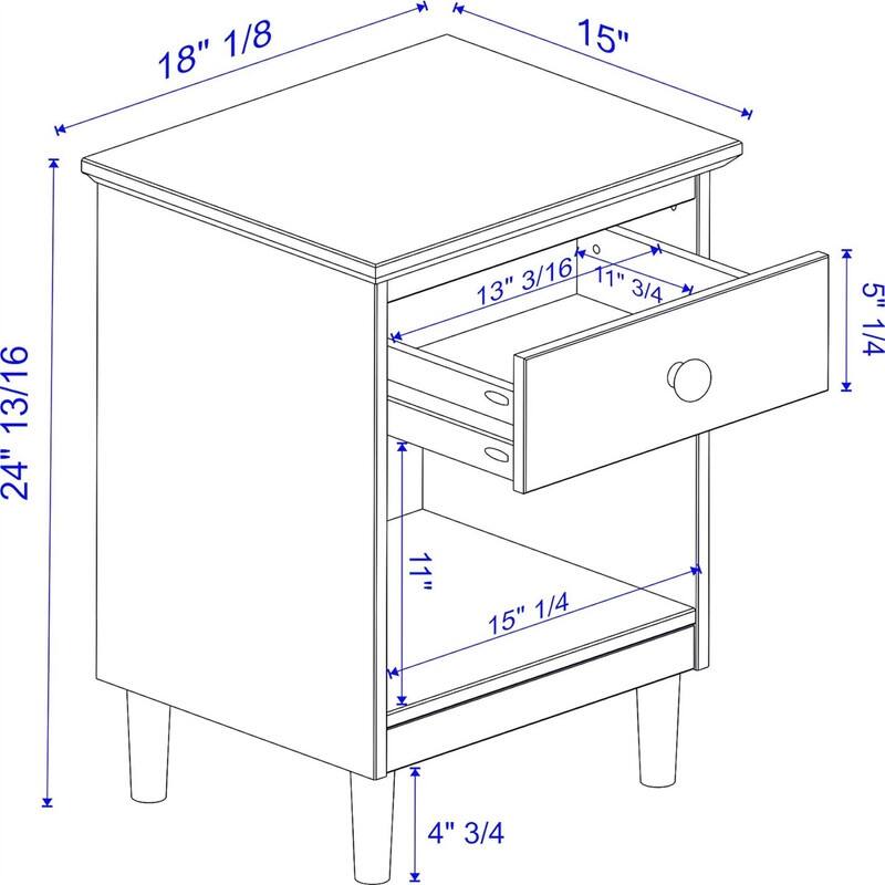 raditional Wood 1 Drawer Nightstand Side Table Bedroom Storage Drawer