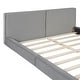 preview thumbnail 9 of 16, Queen Size Upholstered Platform Bed with Velvet Fabric, Grounded Bed & Solid Frame, Gray