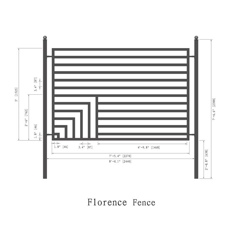 ALEKO Garden Yard Modern Florence Style Steel Fence Set of 2