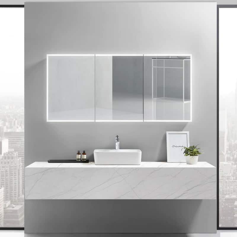 Modern Mirrors Cassini III Lighted Bathroom Cabinet Vanity Mirror - 28*60