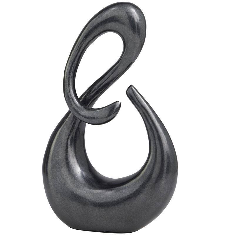 Contemporary Aluminum Metal Swirl Abstract Sculpture - Dark Gray or Gold