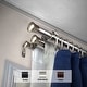 preview thumbnail 1 of 4, InStyleDesign End Cap 13/16" Triple Curtain Rod 120 to 170 inches - Satin Nickel