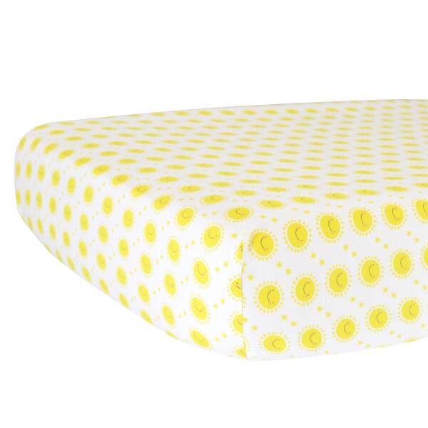 slide 2 of 3, Hello Spud Sunshine Fitted Crib Sheet - 52"x 28" x 9" Yellow