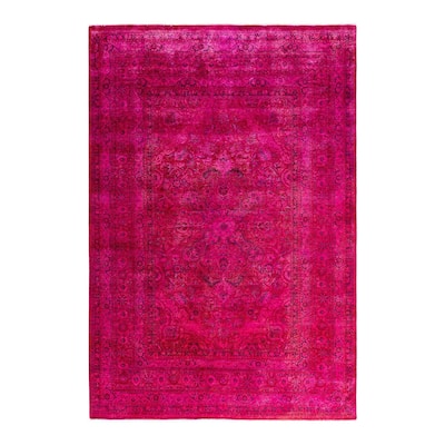 Fine Vibrance One-of-a-Kind Hand-Knotted Area Rug - Pink, 5' 10" x 8' 8" - 5' 10" x 8' 8"