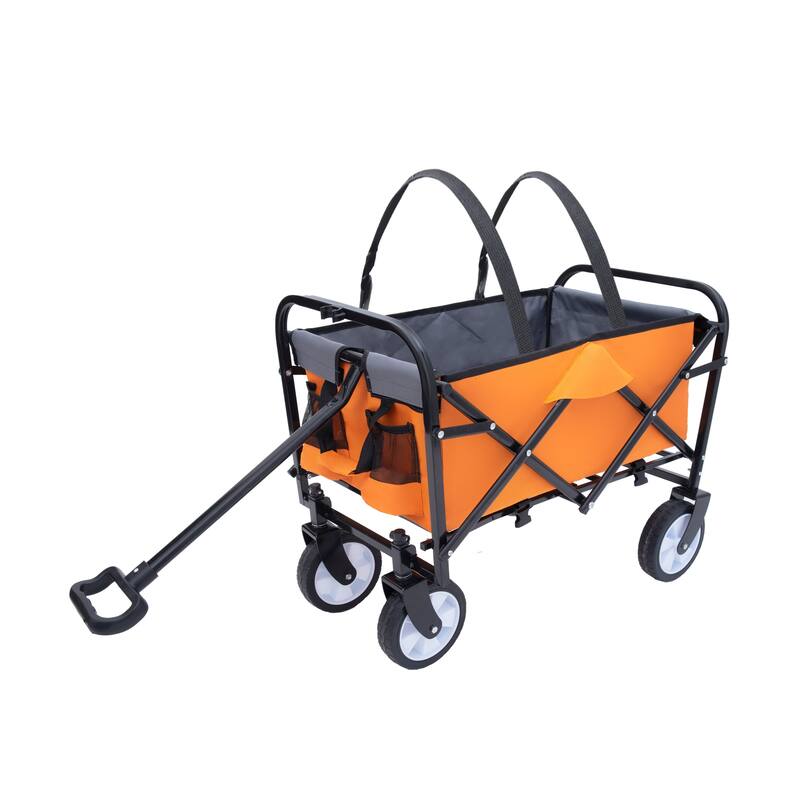 Foldable Wagon with Straps, Beach & Utility Cart, 225lb Capacity