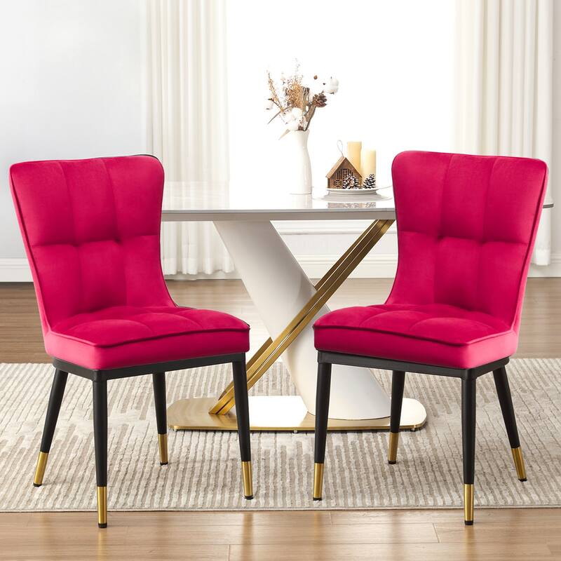 Modern Velvet Upholstered Dining Chairs, Set of 2/4 - 35.8"H x 18.9"W x 23.2"D