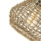preview thumbnail 6 of 6, 1-Light Bohemian Rattan/Seagrass Semi-Flush Mount Ceiling Light - D8"x H9.3" - Black/Lime - 8 in. W