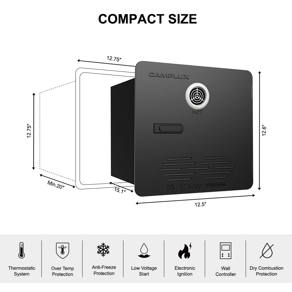 RV Tankless Water Heater, Camplux 2.64 GPM Propane Hot Water Heater with  Door, Remote Control Included - On Sale - Bed Bath u0026 Beyond - 36680845