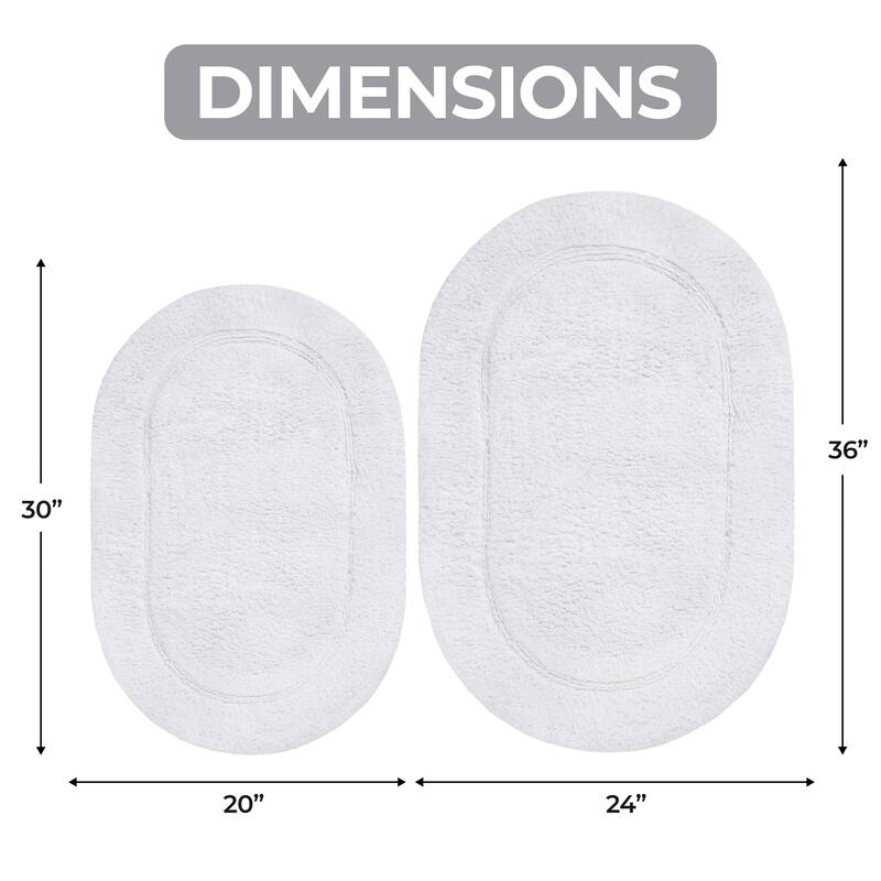 Superior Cotton Non-slip Oval Bath Rug - (Set of 2) - On Sale ...