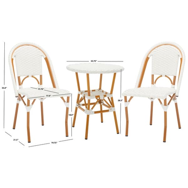 dimension image slide 6 of 7, SAFAVIEH Outdoor Living California 3 Piece Bistro Set
