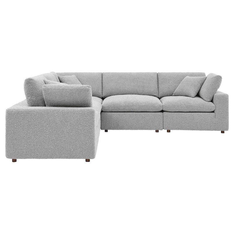 Commix Down Filled Overstuffed Boucle 5-Piece Sectional Sofa