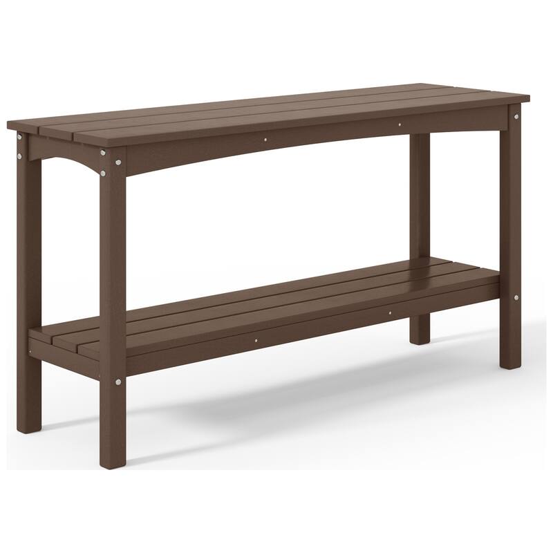 Laguna Hdpe All Weather Outdoor Patio Two Shelf Table