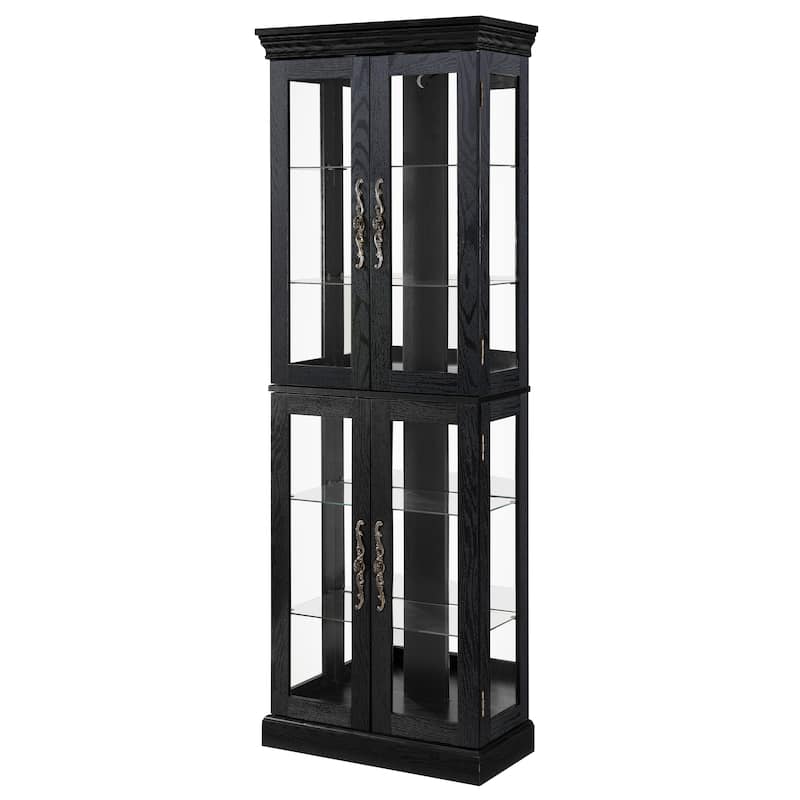 GDF Studio - Tall Curio Cabinet with Adjustable Shelves and 6-Tier Display