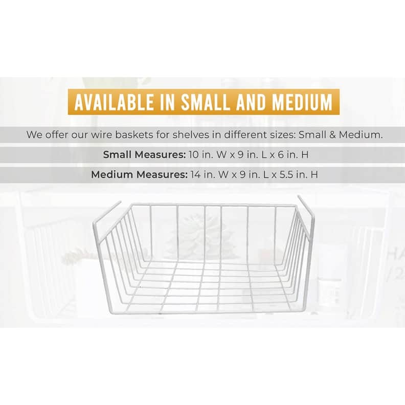 YBM Home Under Shelf Wire Basket Storage Organizer for Kitchen Pantry