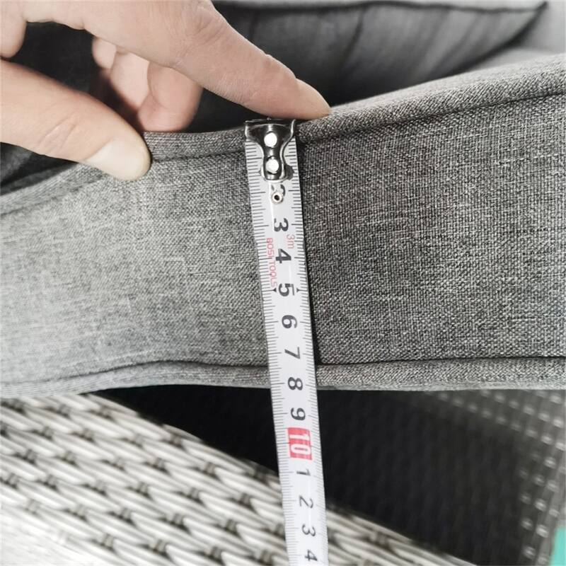 Grey PE Rattan Outdoor Loveseat Sofa for Two Adults with Cushions and Weather Resistant - 1-Piece