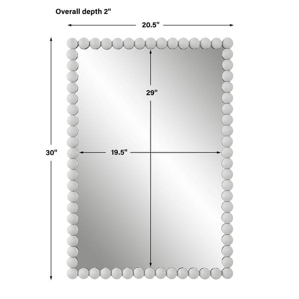 Uttermost Serna White Vanity Mirror - 20.5"W x 30"H x 2"D