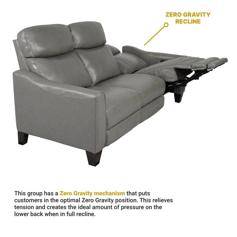 Milos 83" Zero Gravity Leather Power Reclining Sofa with USB Ports