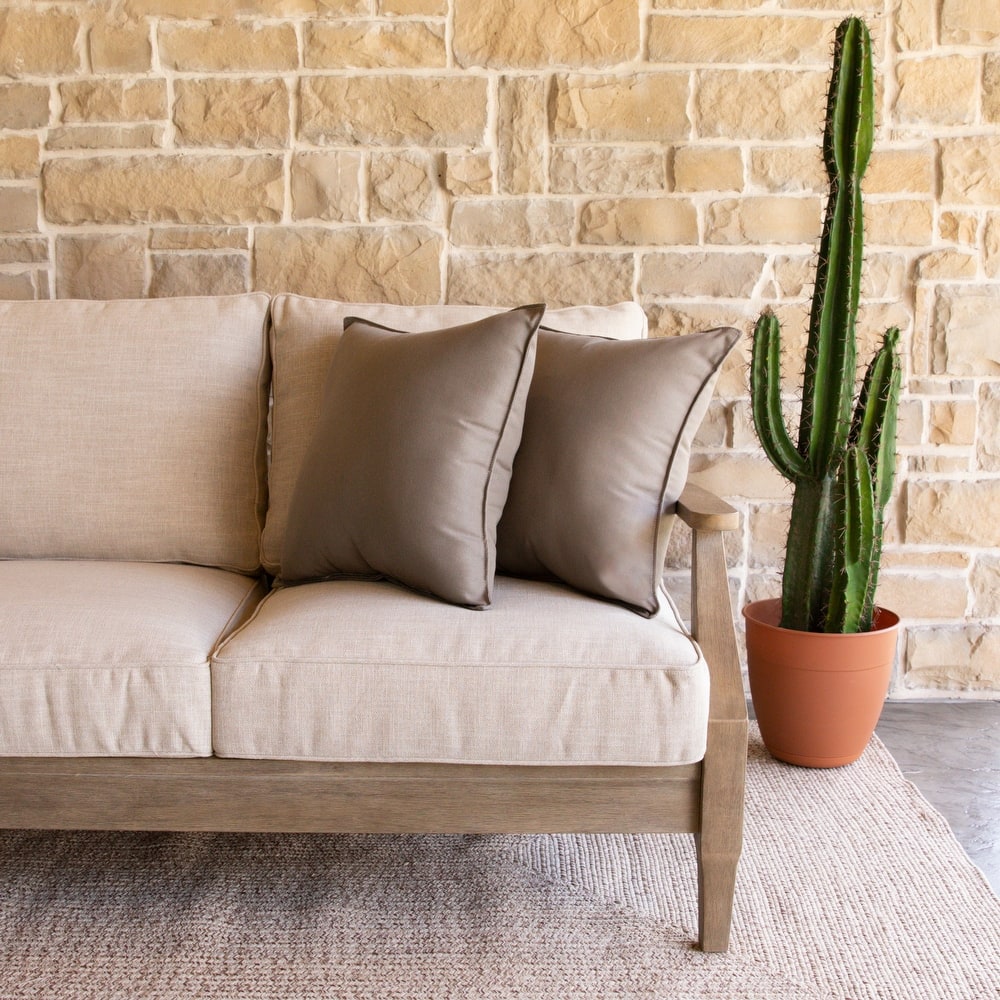 Sorra Home Sunbrella Indoor/Outdoor Top Stitch (Set of 2) 20 in Pillows