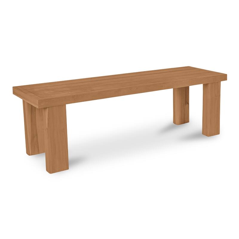 NADAAL STUDIOS Nadaal Emeren Dining Bench, Slatted Solid Teak Design, Brown