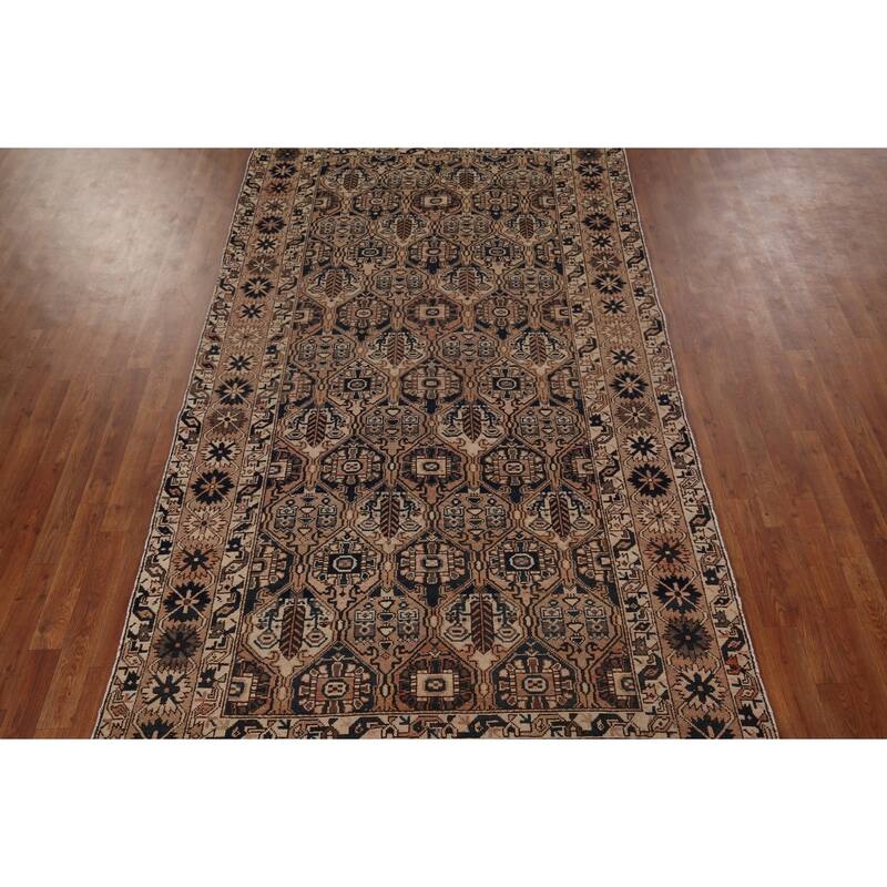 All-Over Bakhtiari Persian Vintage Area Rug Hand-Knotted Wool Carpet - 5'3" x 9'11"