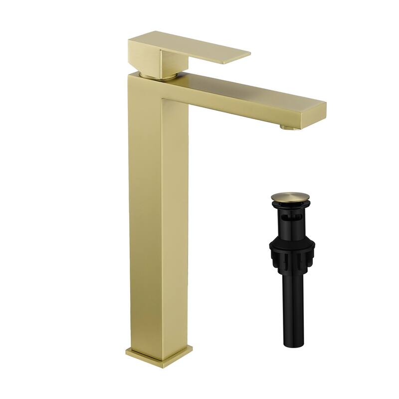 Topcraft Stainless Steel Single Handle Bathroom Sink Faucet - Brushed Gold