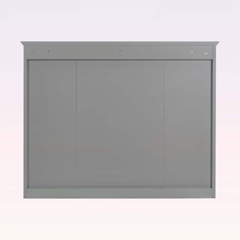 Wall-Mounted Storage Cabinet with Mirror,6 Open Shelves,Modern and Space-Saving Design for Enhanced Bathroom Organization