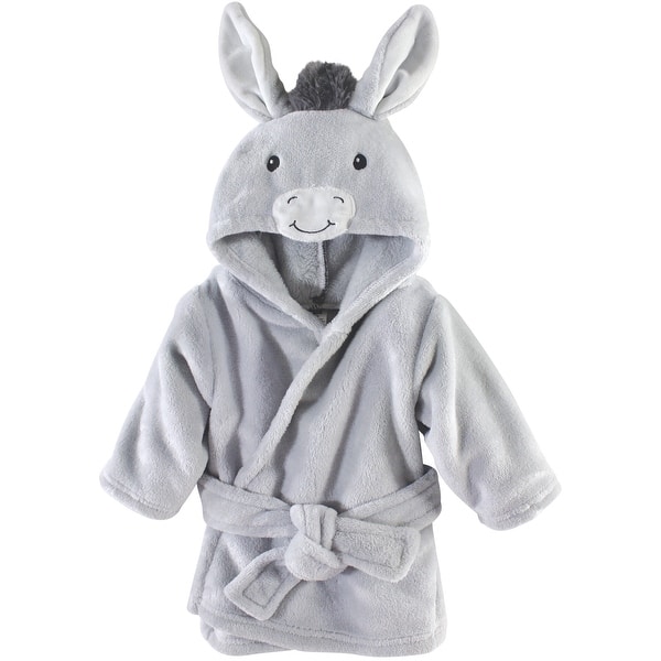 slide 1 of 1, Hudson Baby Infant Plush Animal Face Bathrobe, Donkey, 0-9 Months - Donkey - 0-9 Months 0-9 Months - Donkey