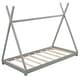preview thumbnail 3 of 5, Twin Size House Platform Bed with Triangle Structure,Gray