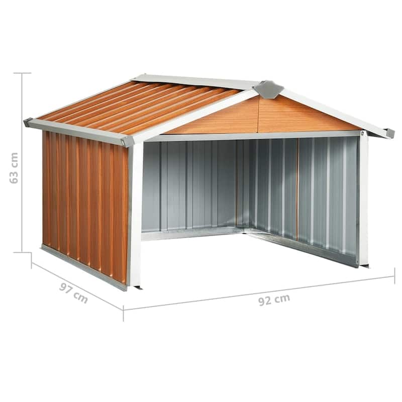 vidaXL Garden Robot Lawnmower Shed Storage House Patio Garage Galvanized Steel