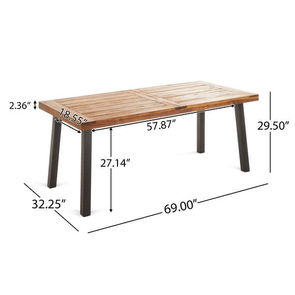 Della Outdoor 7-piece Wood Dining Set by Christopher Knight Home