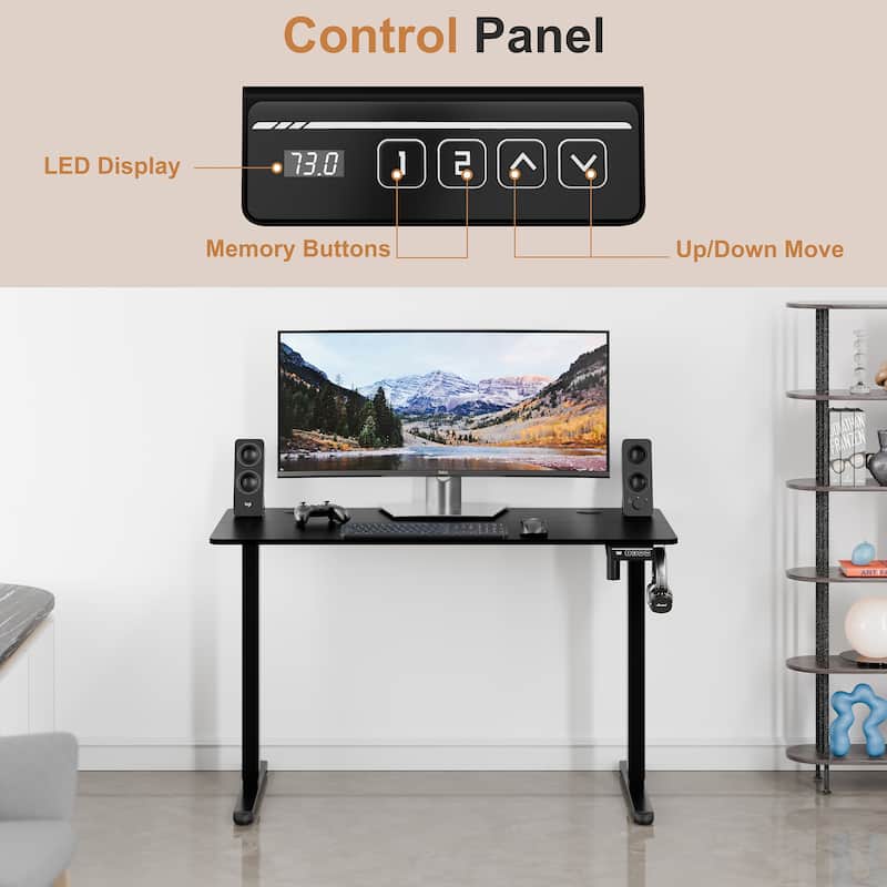 Electric Standing Desk, Height Adjustable Desk with Memory Preset and LED Display