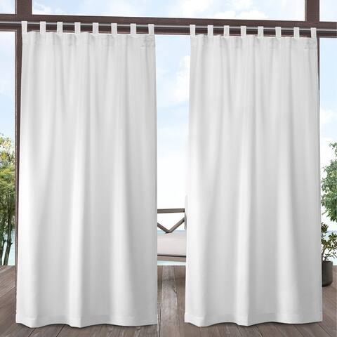 ATI Home Indoor/Outdoor Solid Cabana Tab Top Curtain Panel Pair