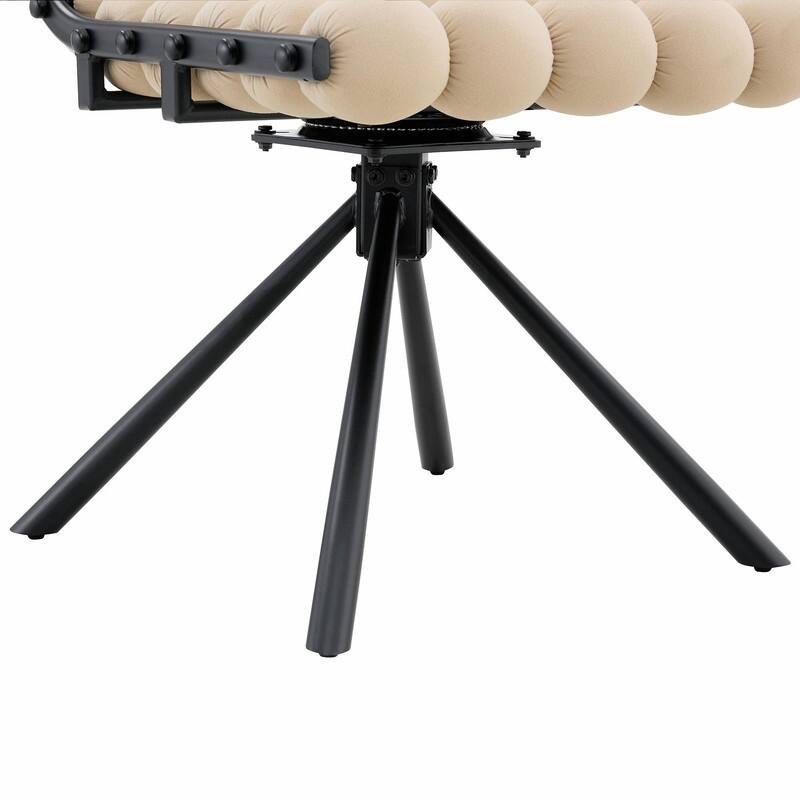 Set of 2 Puffy Bubble Velvet Dining Chairs with Ball Chain Detail