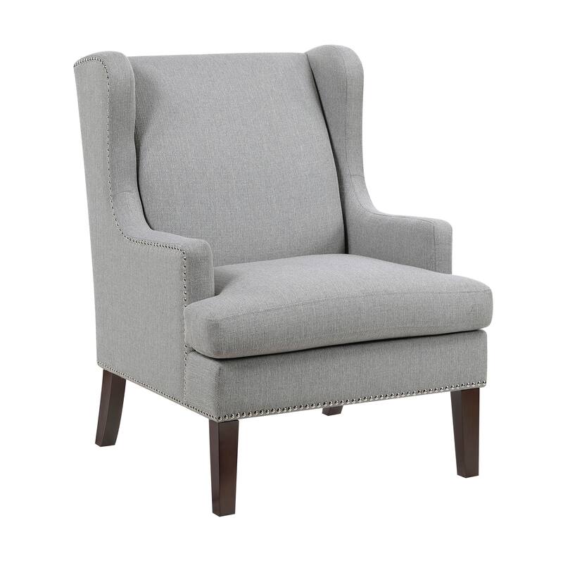LaFollette 29" Textured Accent Chair - Nailhead Trim - Gray