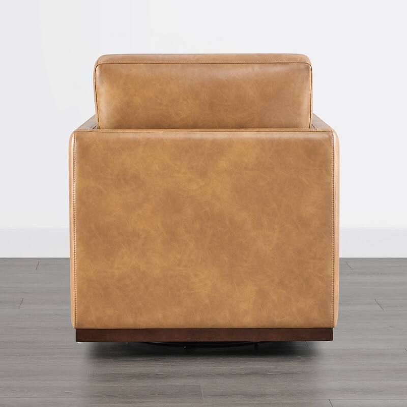 Spruce & Spring Modern Swivel Accent Chair with Wooden Base