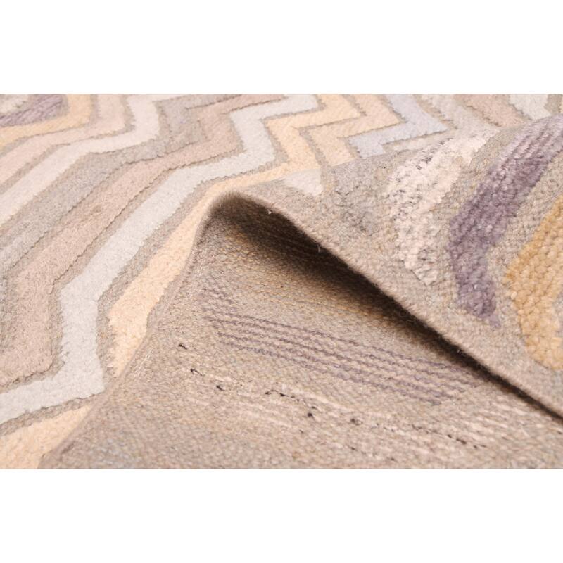 ECARPETGALLERY Hand-knotted Tangier Taupe Silk, Wool Rug - 9'2 x 11'9