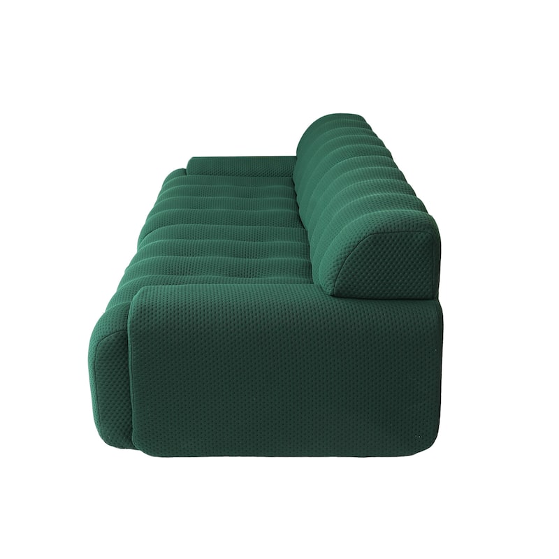 102.4" Cloud Sofa Couch，3-seater Upholstered 3D Textile Material Sectional Sofa For Living Room, Apartment