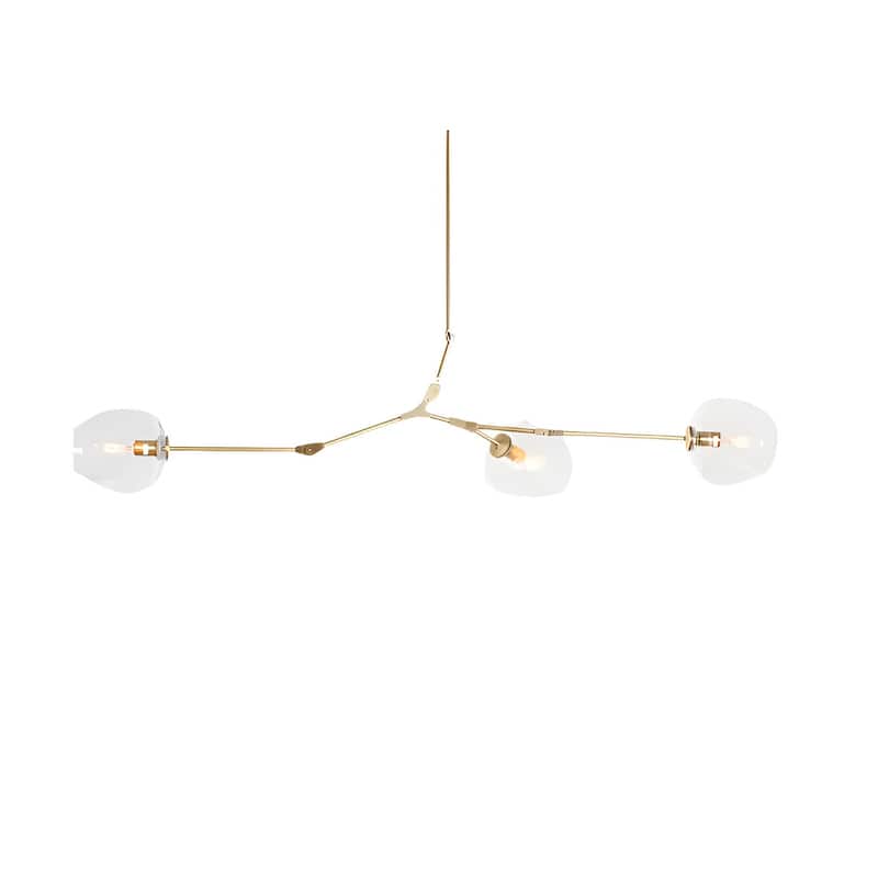 Mil 3 Branch Brass Pendant Light 3