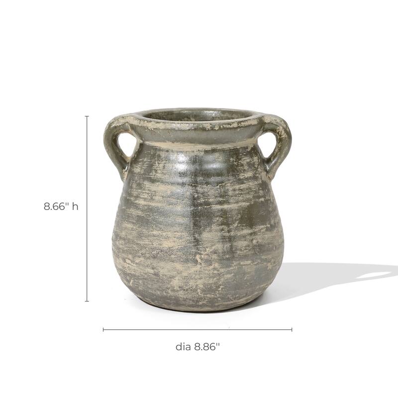 Rustic Farmhouse Brown Jug Terracotta Vase (Single)