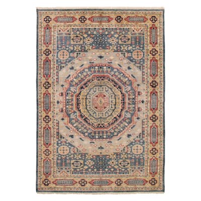 ECARPETGALLERY Hand-knotted Jules Serapi Light Denim Blue Wool Rug - 5'11 x 8'10