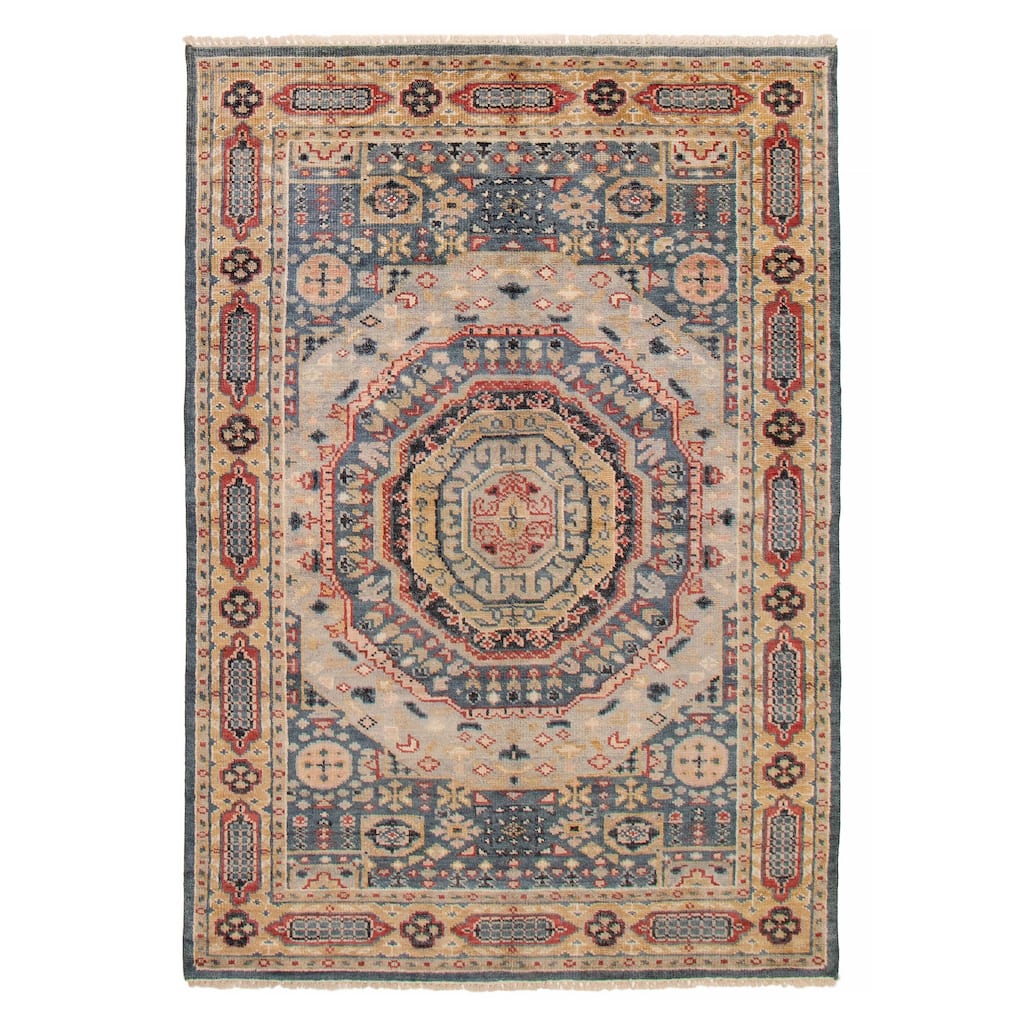 ECARPETGALLERY Hand-knotted Jules Serapi Light Denim Blue Wool Rug - 5'11 x 8'10