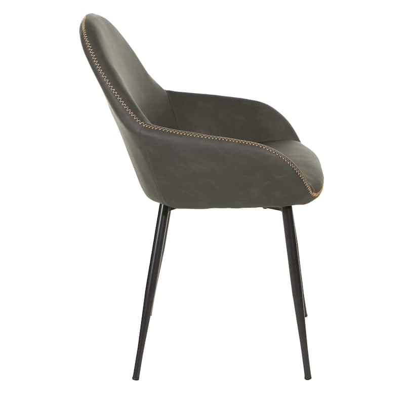 Porch & Den Poehler Faux Leather Mid-century Accent Chair